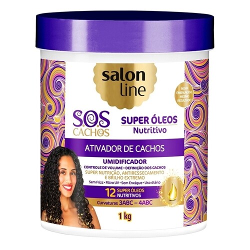 SALON LINE ATIV. CACHOS  SOS CACHOS SUPER OLEOS 6x1000ml – REF: SL-34682 - UNICENA