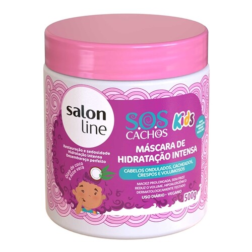 SALON LINE SOS CACHOS KIDS MASCARA DE HIDRATACAO INTENSA 6x500ml – REF: SL-95109 - UNICENA