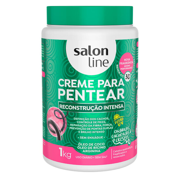 SALON LINE RECONSTRUCAO INTENSA CREME PARA PENTEAR 6x1000ml – REF: SL-34490 - UNICENA