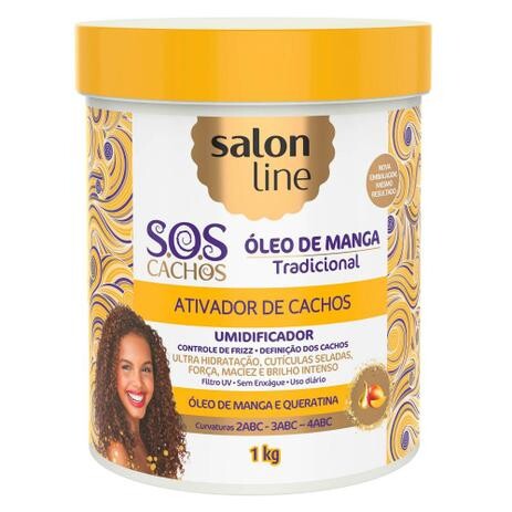 SALON LINE ATIV. CACHOS  SOS CACHOS OLEO DE MANGA 6x1000ml – REF: SL-34668 - UNICENA