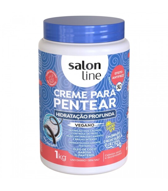 SALON LINE HIDRATACAO PROFUNDA CREME PARA PENTEAR 6x1000ml – REF:SL-34491 - UNICENA