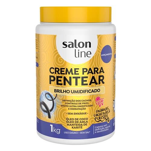 SALON LINE BRILHO UMIDIFICADO CREME PARA PENTEAR 6x1000ml – REF: SL-95491 - UNICENA