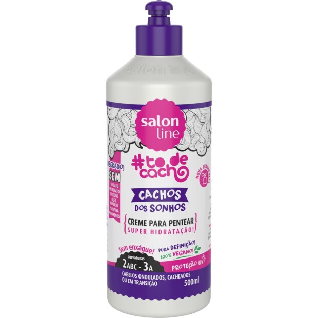 SALON LINE TO DE CACHO CACHOS SONHOS CREME PARA PENTEAR 6x500ml – REF: SL-95077 - UNICENA