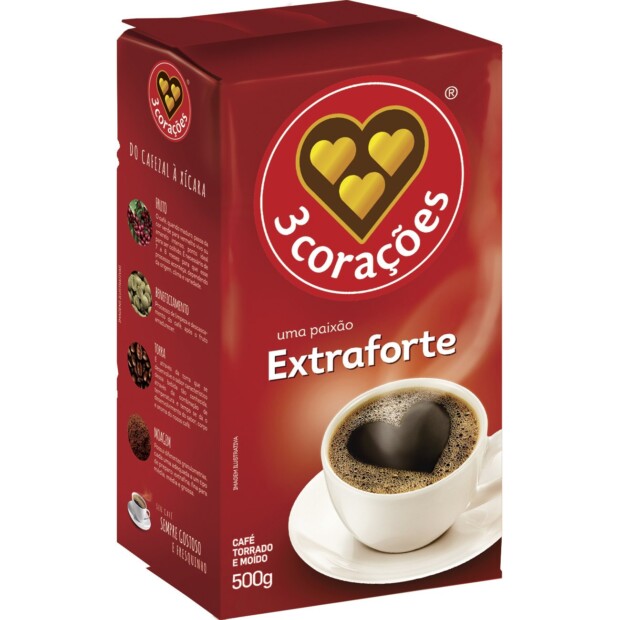 3 CORACOES CAFE EXTRA FORTE 20X500gr – REF: COR-0001 - UNICENA