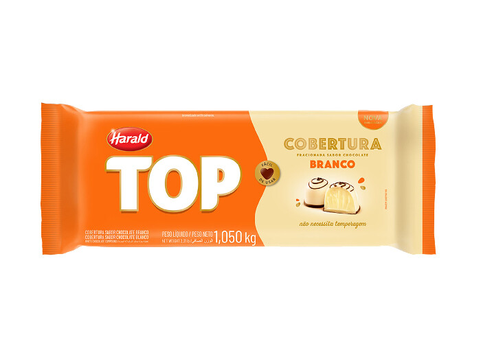 HARALD COBERTURA BARRA CHOCOLATE BRANCO TOP 10X1.010Kg – REF: HR-0002 - UNICENA