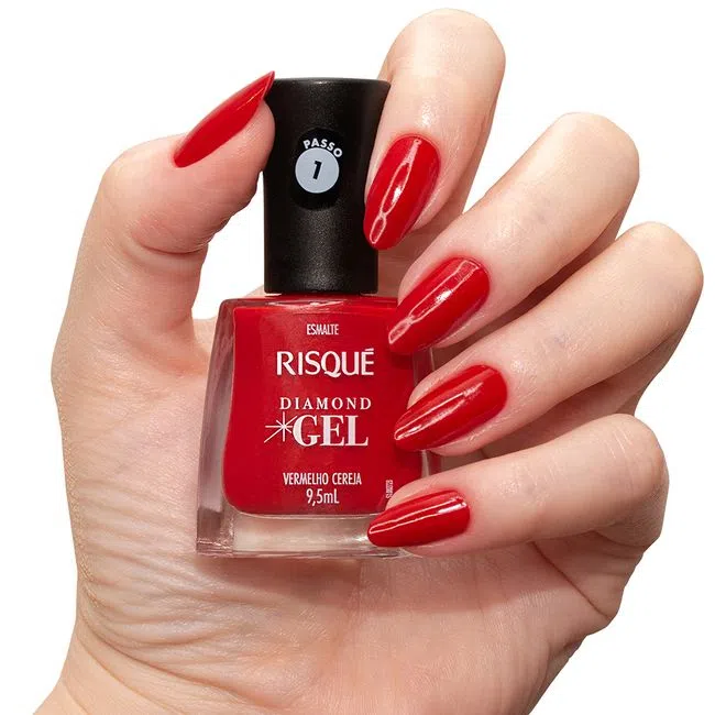 RISQUE ESMALTE GEL VERMELHO CEREJA 6X9.5ml – REF: RI-0043 - UNICENA