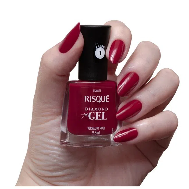 RISQUE ESMALTE GEL VERMELHO RUBI 6X9.5ml – REF: RI-0044 - UNICENA