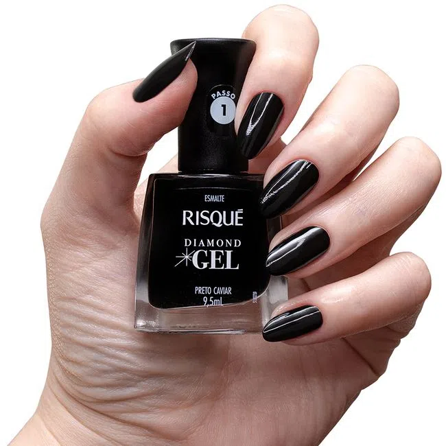 RISQUE ESMALTE GEL PRETO CAVIAR 6X9.5ml – REF: RI-0040 - UNICENA