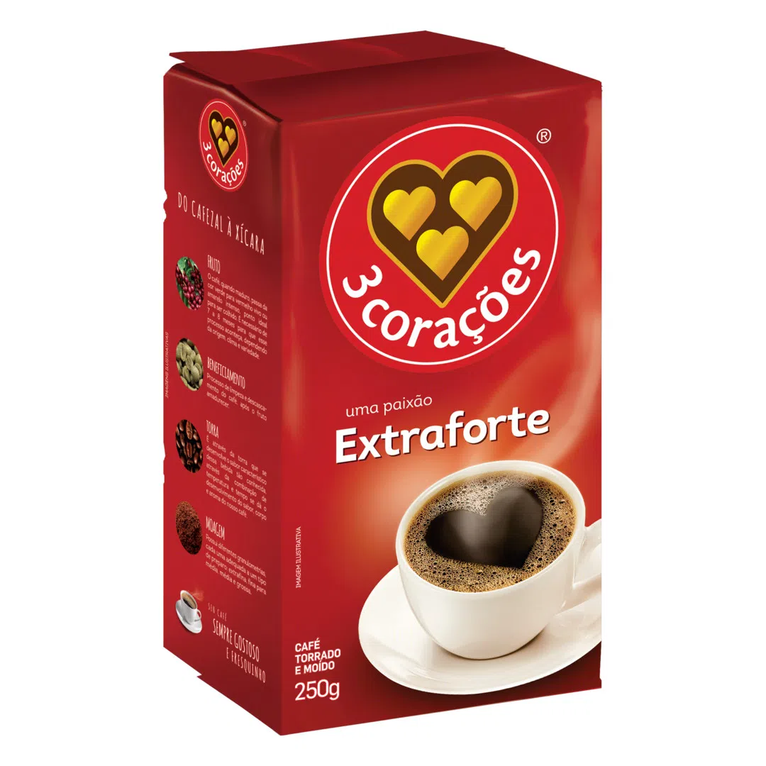 3 CORACOES CAFE EXTRA FORTE  20X250gr – REF: COR-0004 - UNICENA