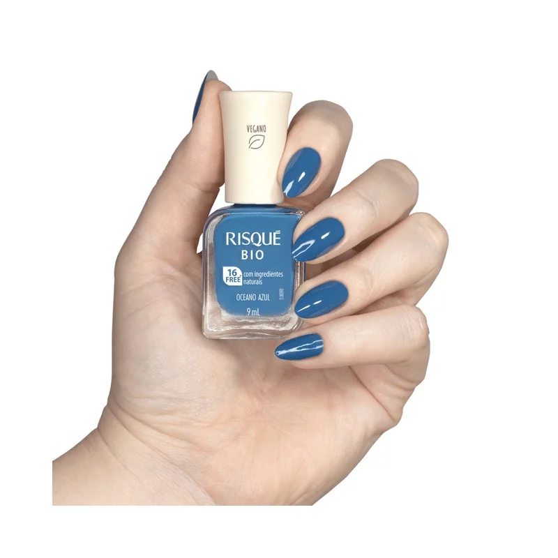 RISQUE ESMALTE BIO VEGANO OCEANO AZUL 6X9ml – REF: RI-0065 - UNICENA