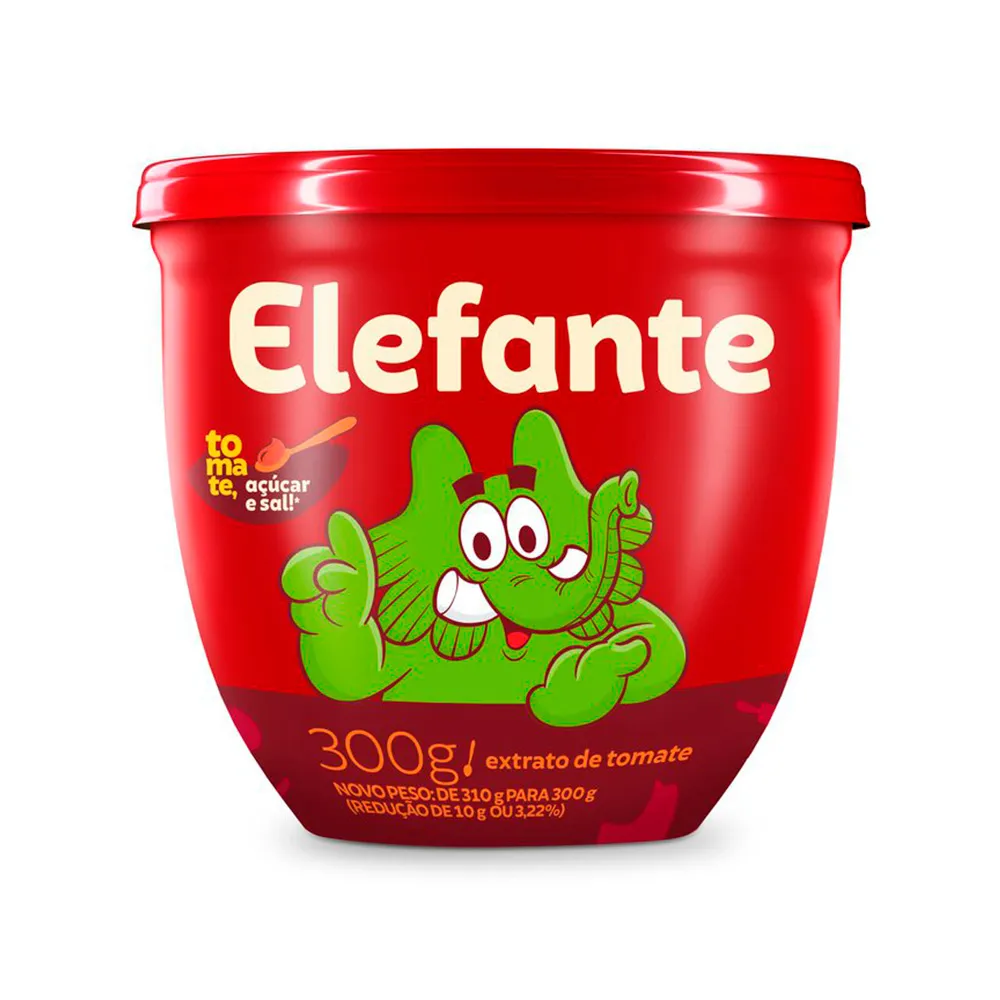 ELEFANTE EXTRATO TOMATE POTE 24X300g – REF: EL-0003 - UNICENA