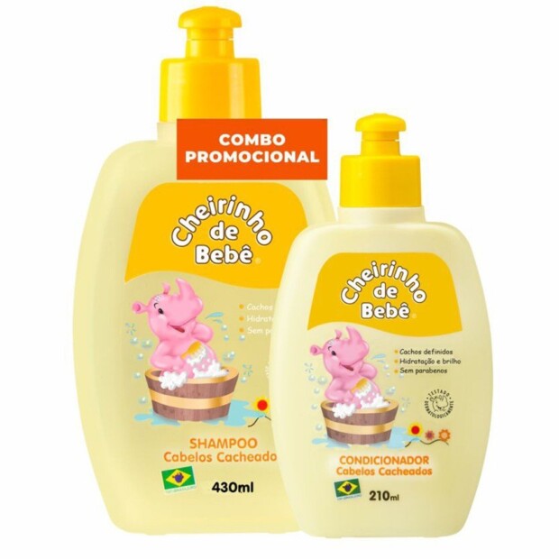 COMBO (06 KITS) CHEIRINHO BEBE SHAMPOO 430ML/CONDICIONADOR 210ML (CACHEADOS) – REF: CHE-0016 - UNICENA